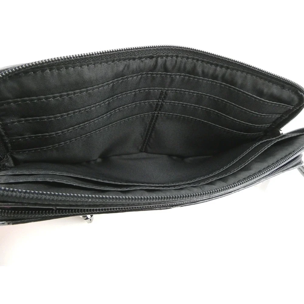Coach Daisy Outline Signature Moonlight Metallic Double Zip Wristlet F49457